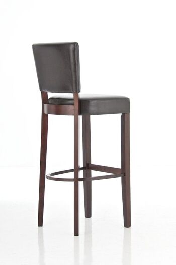 Tabouret de bar Lionel V2 cappuccino marron 44x46x112 simili cuir marron Bois 4