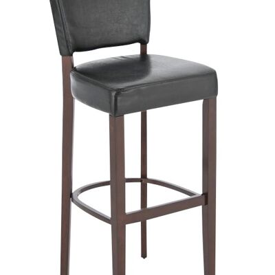Bar stool Lionel V2 cappuccino black 44x46x112 black leatherette Wood