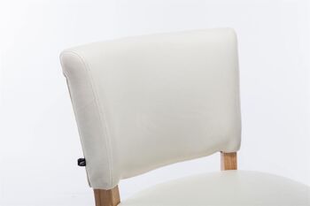 Tabouret de bar Lionel V2 blanc naturel 44x46x112 simili cuir blanc Bois 5