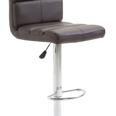 Bar stool Umbria imitation leather brown 51x42x92 brown artificial leather Chromed metal