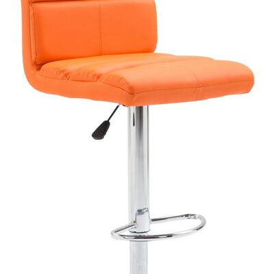 Tabouret de bar Umbria simili cuir orange 51x42x92 simili cuir orange Métal chromé