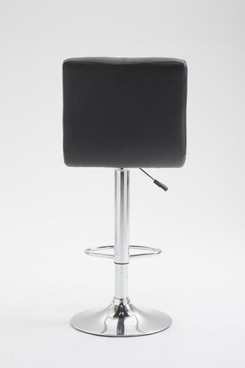 Tabouret de bar Umbria simili cuir noir 51x42x92 simili cuir noir Métal chromé 4