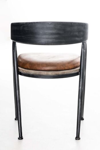 Chaise de bistrot Belvédère, bois argent antique 48x50x75 cuir artificiel argent antique métal 4