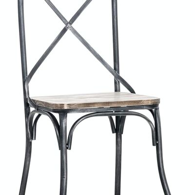 Silla bistró Bromley, madera plata envejecida 53x44x92 plata envejecida Madera metal