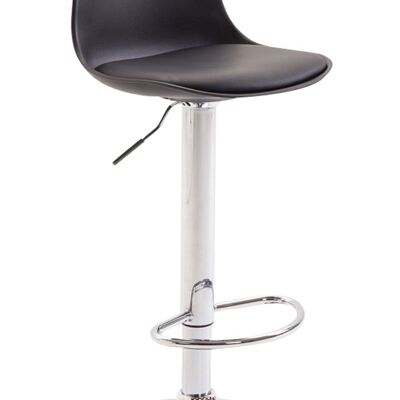 Bar stool Kiel imitation leather black 43x39x82 black plastic metal