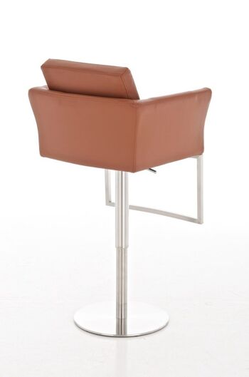 Tabouret de bar Burley V2 marron clair 54x60x89 cuir artificiel marron clair acier inoxydable 3