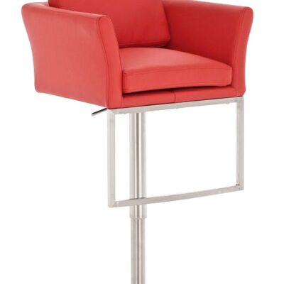 Tabouret de bar Burley V2 rouge 54x60x89 cuir artificiel rouge acier inoxydable