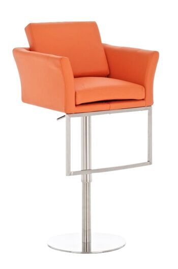 Tabouret de bar Burley V2 orange 54x60x89 cuir artificiel orange acier inoxydable 1