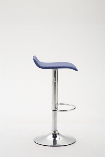 Tabouret de bar Dyn V2 simili cuir bleu chrome 39x36x63 simili cuir bleu métal 3