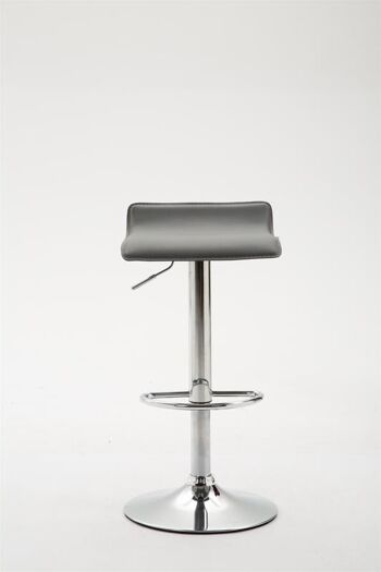 Tabouret de bar Dyn V2 simili cuir chrome Gris 39x36x63 Simili cuir gris métal 2