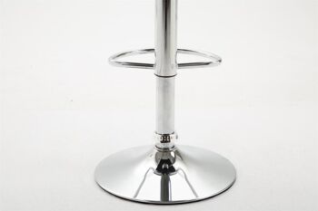 Tabouret de bar Dyn V2 simili cuir chrome blanc 39x36x63 simili cuir blanc métal 4