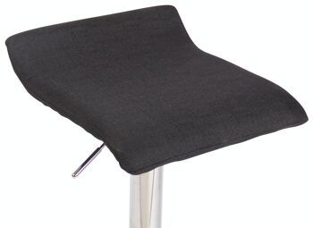 Tabouret de bar Dyn V2 tissu noir 39x36x63 noir Matière métal 6