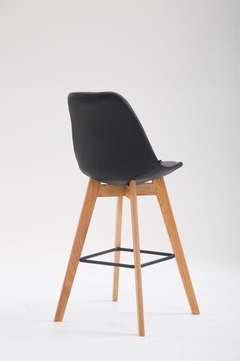 Tabouret de bar Metz simili cuir Natura noir 56x48x112 simili cuir noir Bois 4