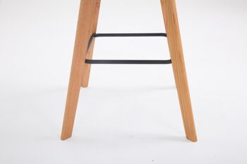 Tabouret de bar Metz simili cuir Natura végétal 56x48x112 simili cuir végétal Bois 4