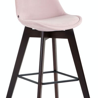 Barhocker Metz Samt Cappuccino Rosa 56x48x112 Rosa Samt Holz