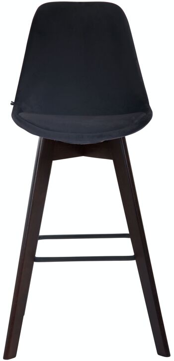 Tabouret de bar Metz velours cappuccino noir 56x48x112 velours noir Bois 2