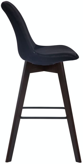 Tabouret de bar Metz velours cappuccino noir 56x48x112 velours noir Bois 3