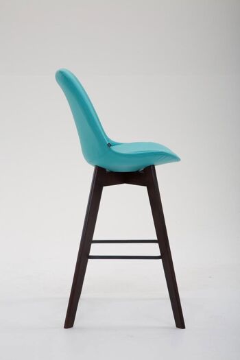 Tabouret de bar Metz simili cuir bleu cappuccino 56x48x112 bois simili cuir bleu 3