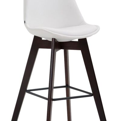 Metz Barhocker Kunstleder Cappuccino weiß 56x48x112 weißes Kunstleder Holz