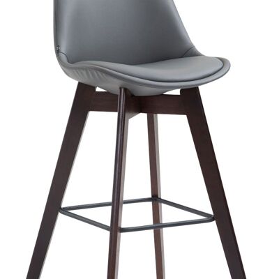 Metz bar stool imitation leather Cappuccino Gray 56x48x112 Gray artificial leather Wood