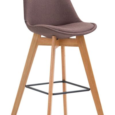 Tabouret de bar Metz tissu Natura marron 56x48x112 marron Matière Bois