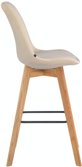 Tabouret de bar Metz velours naturel crème 56x48x112 velours crème Bois 3