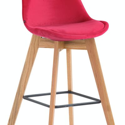 Bar stool Metz velvet natural red 56x48x112 red velvet Wood