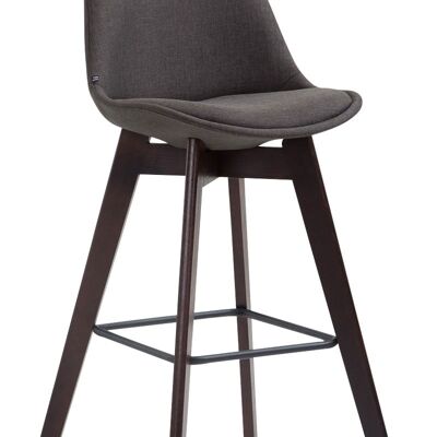 Tabouret de bar Metz en tissu cappuccino gris foncé 56x48x112 gris foncé Matière Bois