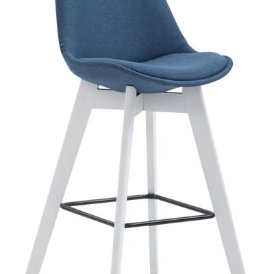 Bar stool Metz fabric white blue 56x48x112 blue Material Wood