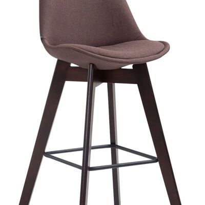 Tabouret de bar Metz en tissu cappuccino marron 56x48x112 marron Matière Bois