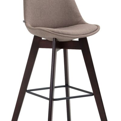 Tabouret de bar Metz en tissu Cappuccino taupe 56x48x112 taupe Matière Bois