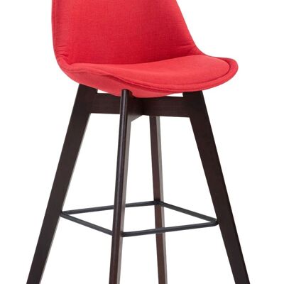 Metz bar stool in fabric Cappuccino red 56x48x112 red Material Wood