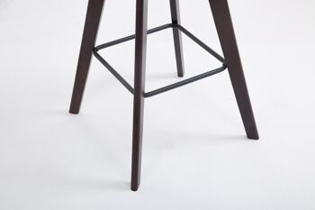 Tabouret de bar Metz en tissu cappuccino rouge 56x48x112 rouge Matière Bois 2