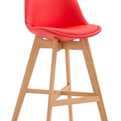 Bar stool Cannes artificial leather Natura red 56x48x112 red artificial leather Wood