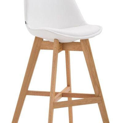 Bar stool Cannes artificial leather Natura white 56x48x112 white artificial leather Wood