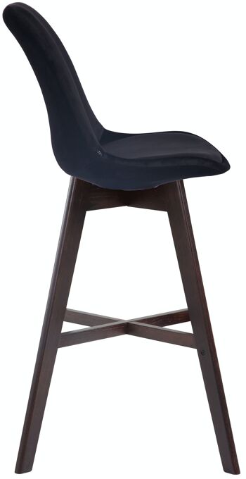 Tabouret de bar Cannes velours cappuccino noir 56x48x112 bois velours noir 3