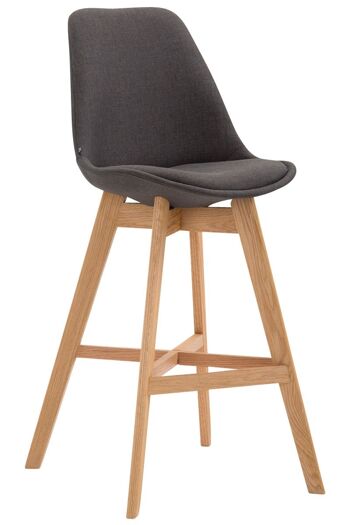 Tabouret de bar Cannes tissu Natura gris foncé 56x48x112 gris foncé Matière Bois 1