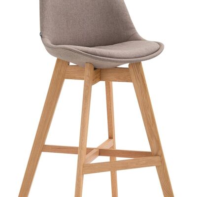 Bar stool Cannes fabric Natura taupe 56x48x112 taupe Material Wood