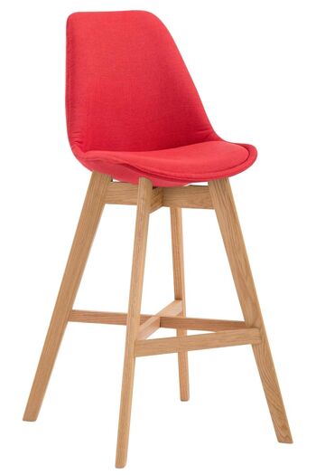 Tabouret de bar Cannes tissu Natura rouge 56x48x112 rouge Matière Bois 1