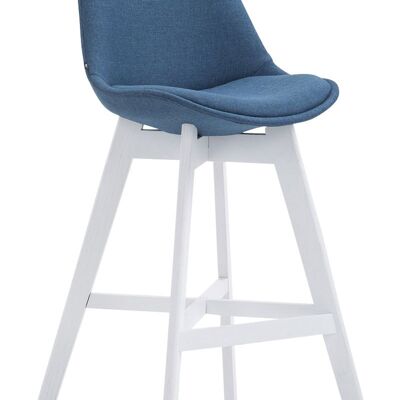 Bar stool Cannes fabric white blue 56x48x112 blue Material Wood