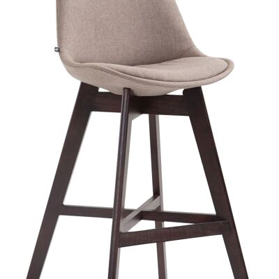 Bar stool Cannes fabric Cappuccino taupe 56x48x112 taupe Material Wood