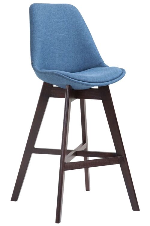 Barkruk Cannes stof Cappuccino blauw 56x48x112 blauw Materiaal Hout