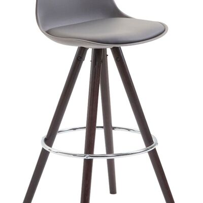 Barhocker Franklin Kunstleder Round Cappuccino (Eiche) Grau 44x38x94,5 Grauer Kunststoff Holz