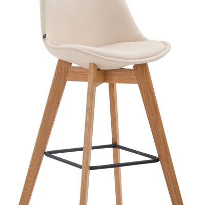 Bar stool Metz imitation leather Natura cream 56x48x112 cream imitation leather Wood
