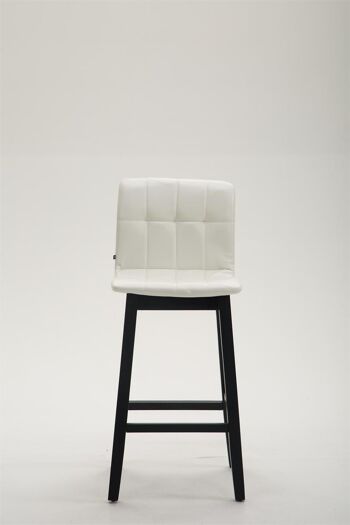 Tabouret de bar Bregenz simili cuir noir, blanc 50x47x106 simili cuir blanc Wood 2