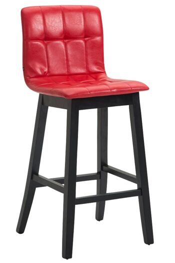 Tabouret de bar Bregenz simili cuir noir, rouge 50x47x106 simili cuir rouge Wood 1