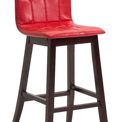 Taburete de bar Bregenz símil cuero capuchino, rojo 50x47x106 símil cuero rojo Madera