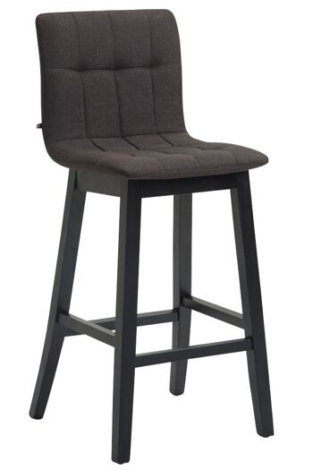 Tabouret de bar Bregenz tissu noir, gris foncé 50x47x106 gris foncé Matière Bois 1