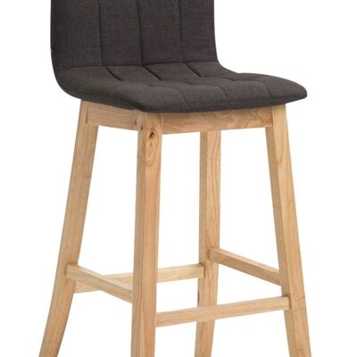 Tabouret de bar Bregenz tissu Natura, gris foncé 50x47x106 gris foncé Matière Bois