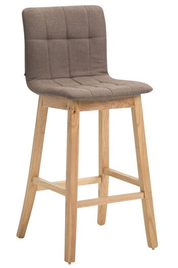 Tabouret de bar Bregenz tissu Natura, taupe 50x47x106 taupe Matière Bois 1